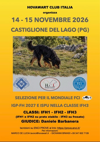Locandina selezione mondiale FCI IGP-FH 2027